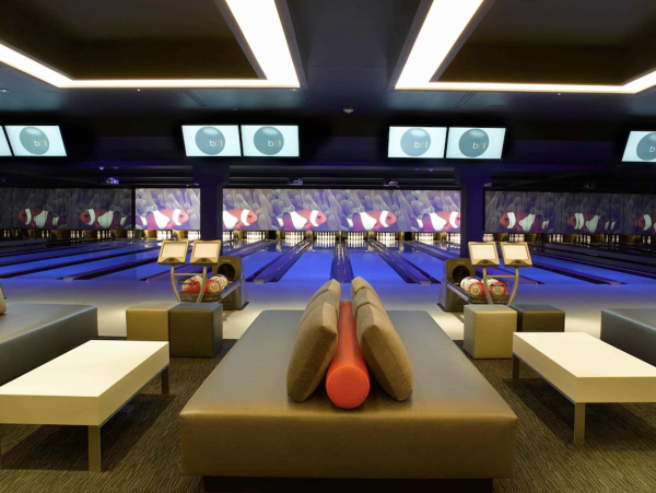 Bowling is steps away